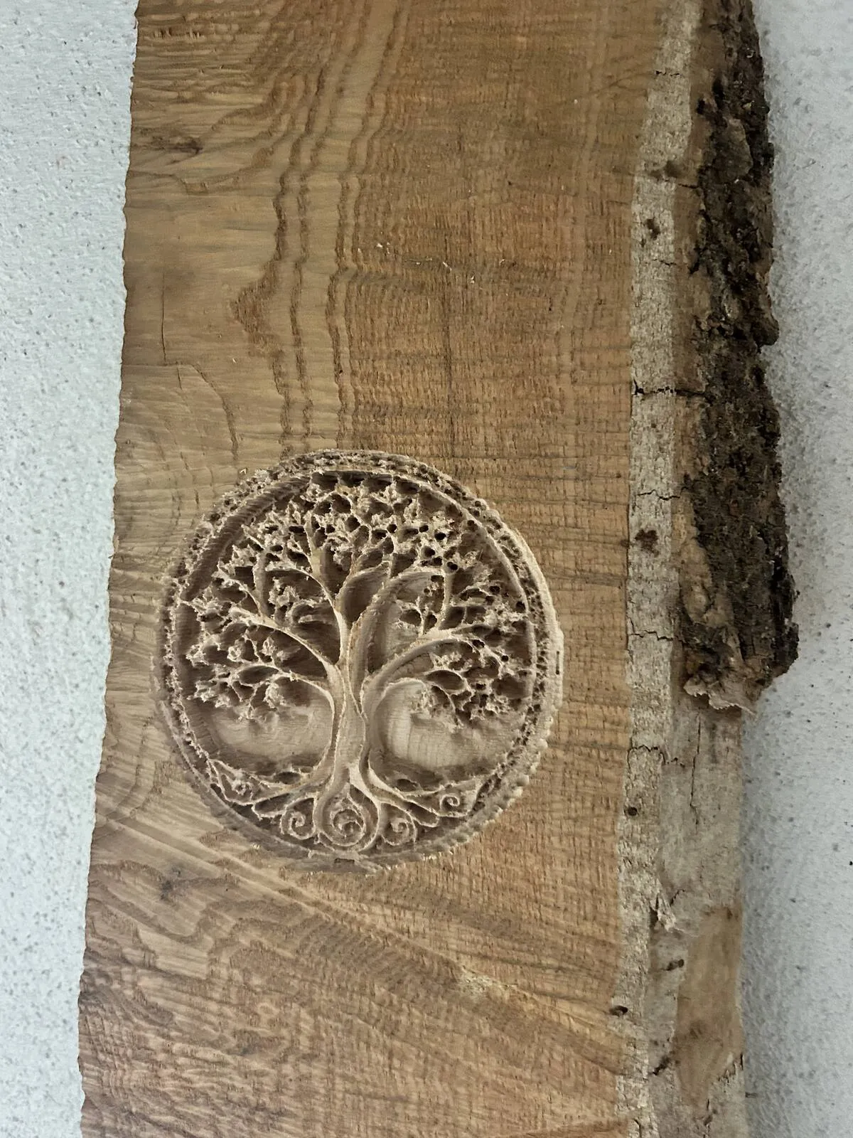 Tree-of-life wall decor on stone