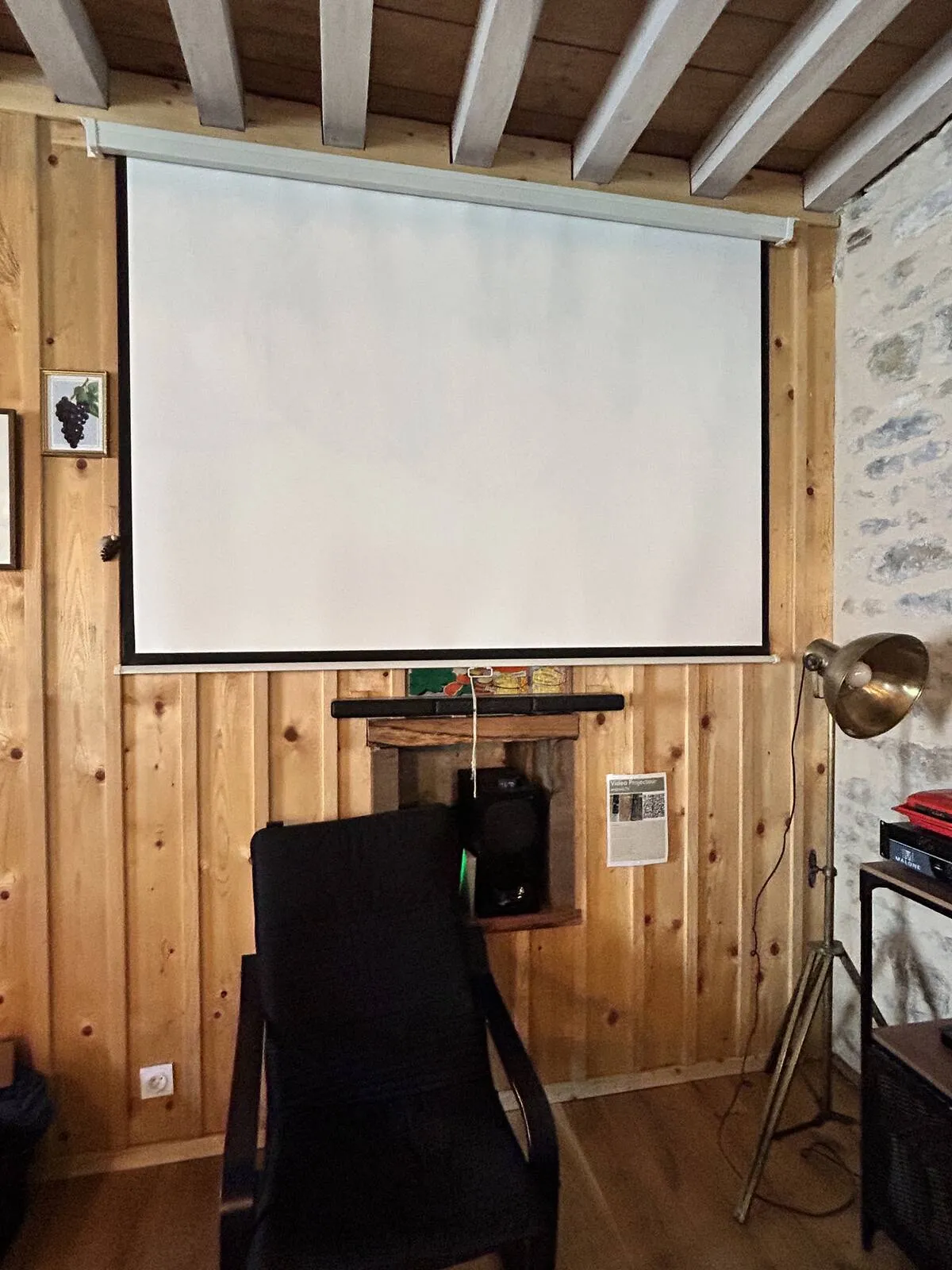 Cinema room with screen and 4K laser projector