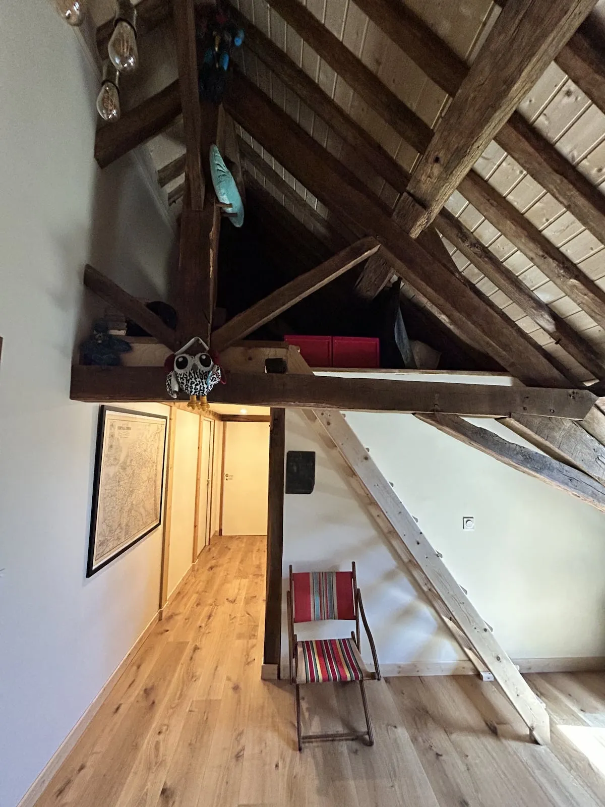 Loft mezzanine with railing overlooking the living room