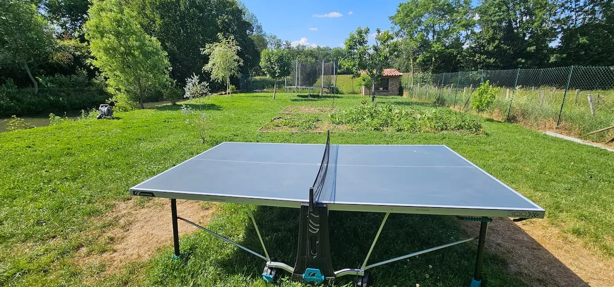 Ping-pong table in the garden