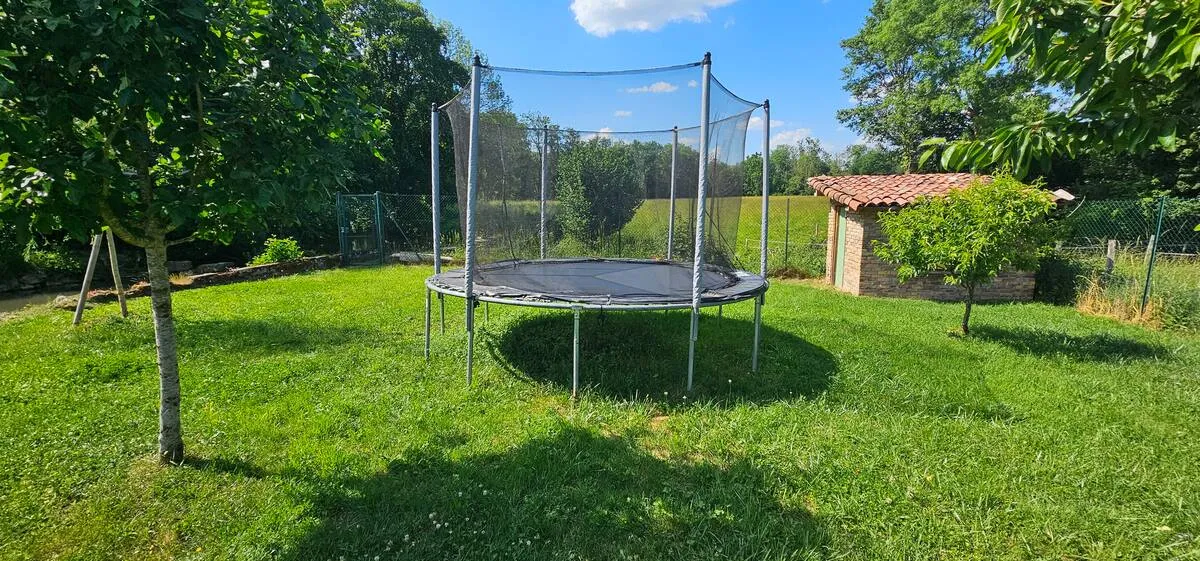 Trampoline in the garden
